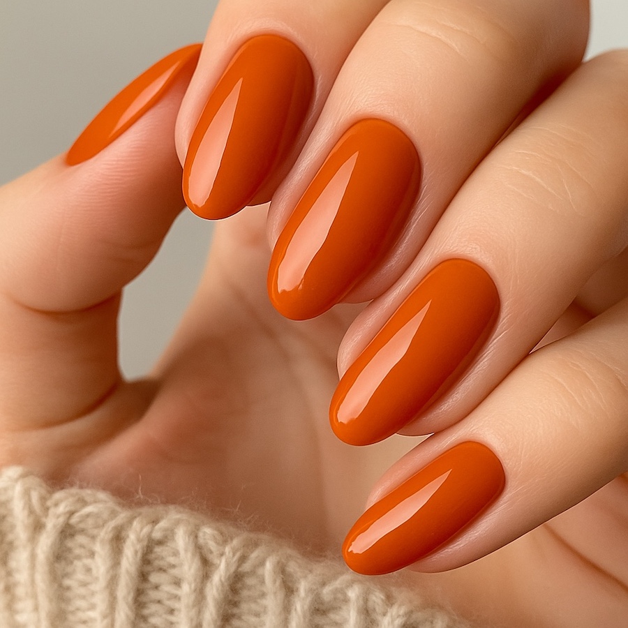 spiced pumpkin orange nails