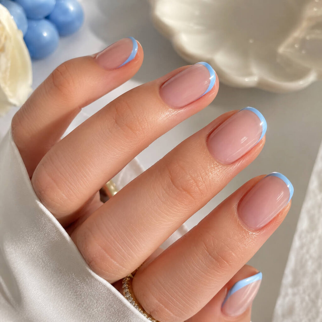 Baby Blue French Tips