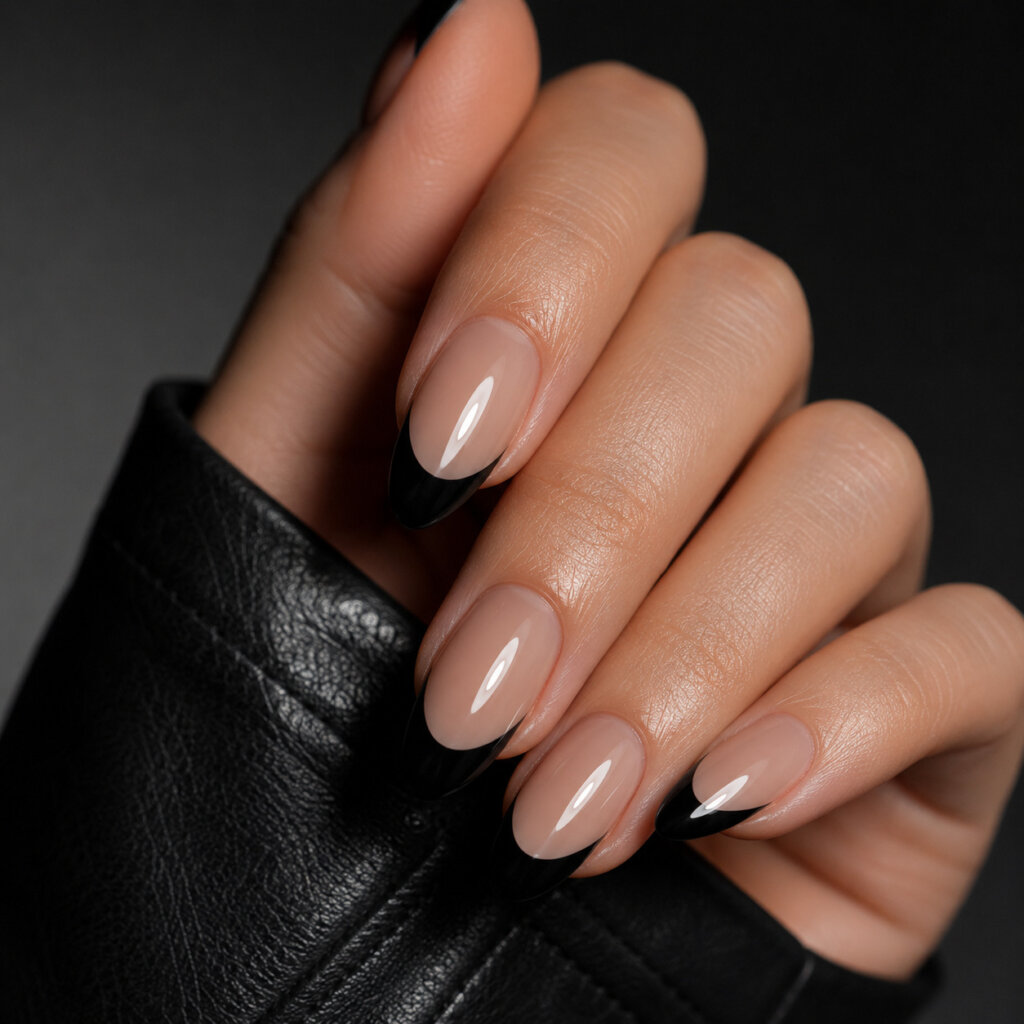 Black French Tip Nails