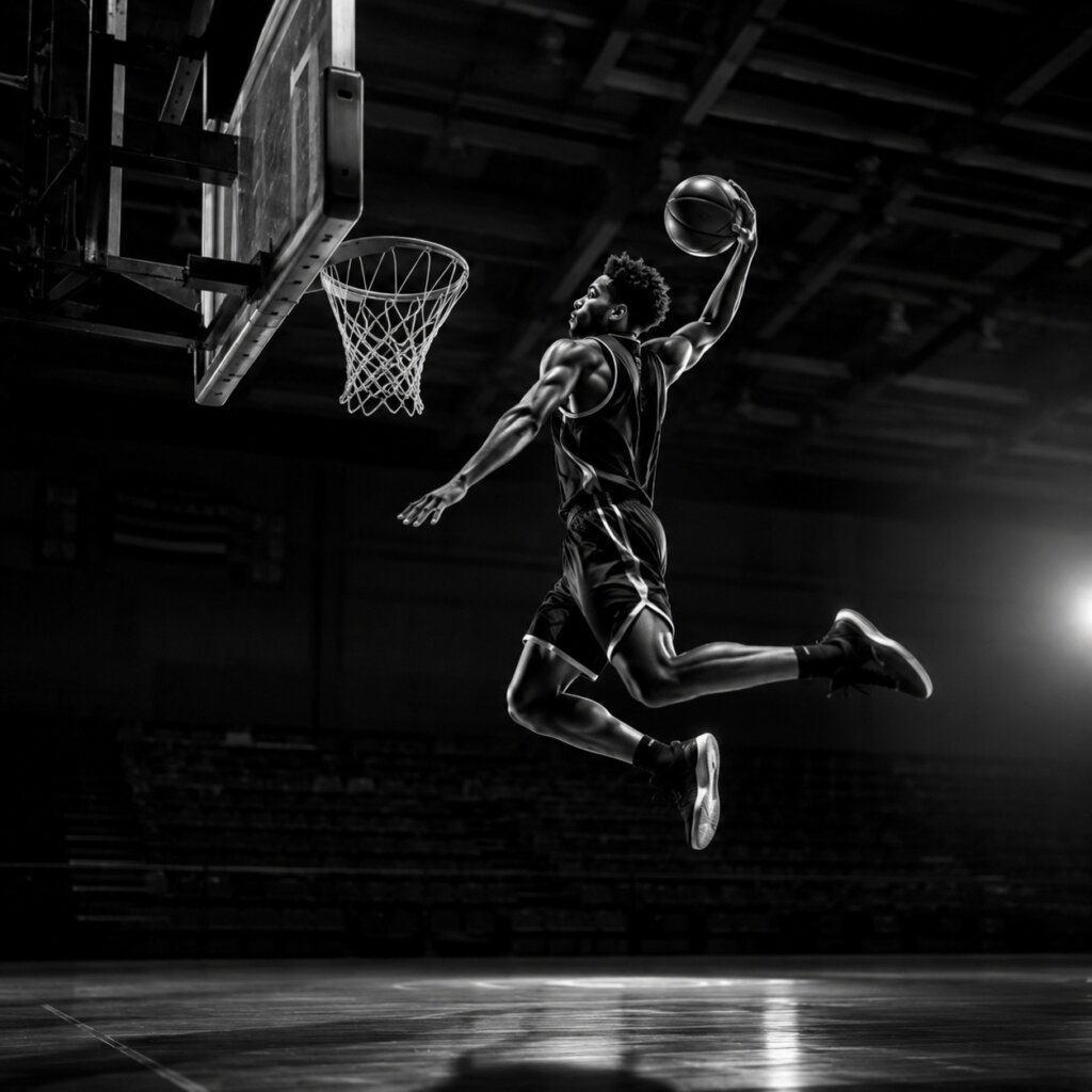 Black and White Basketball Photography