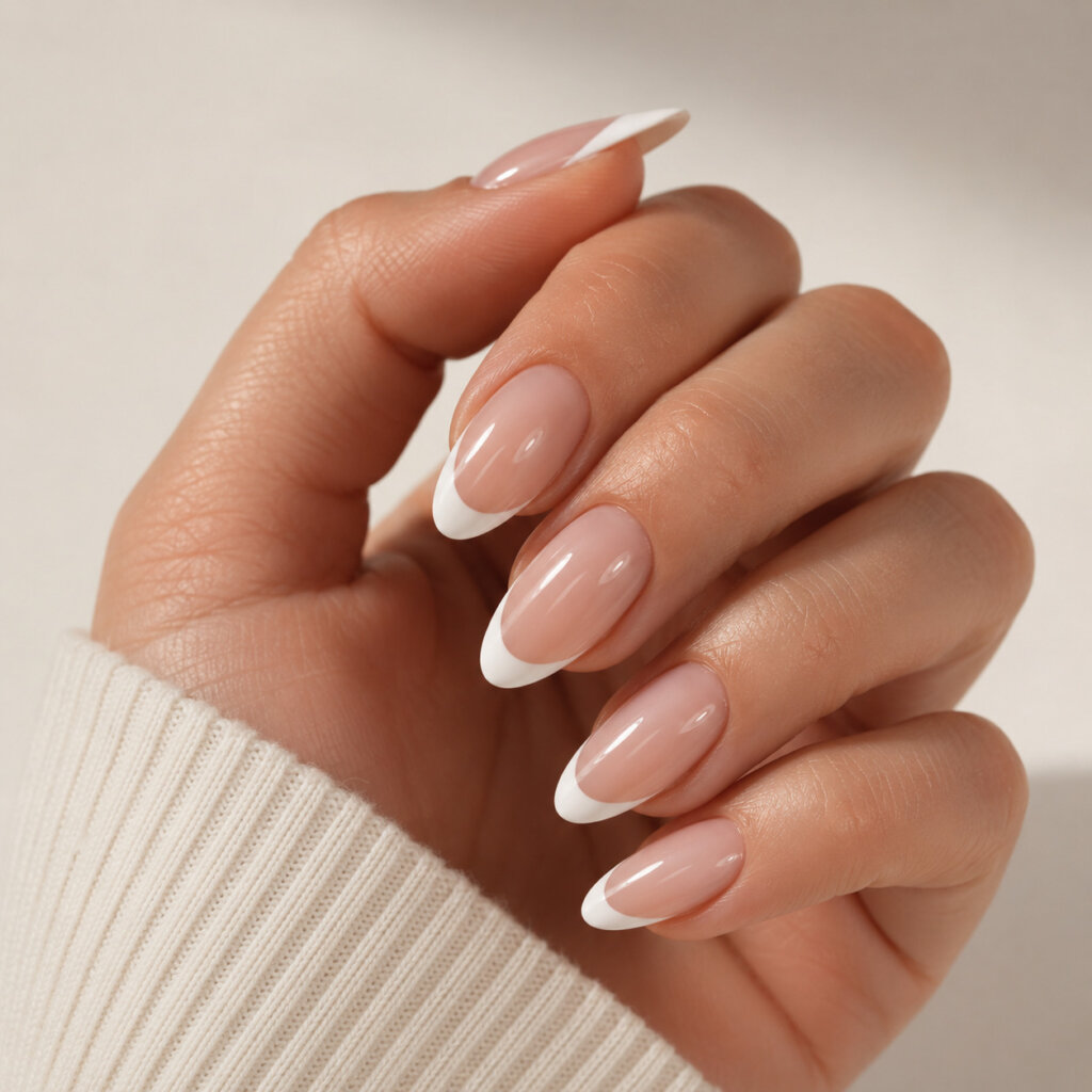 Classic White French Tip Nails