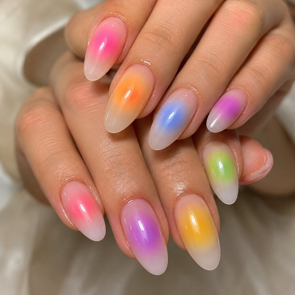 Colorful Aura Nails