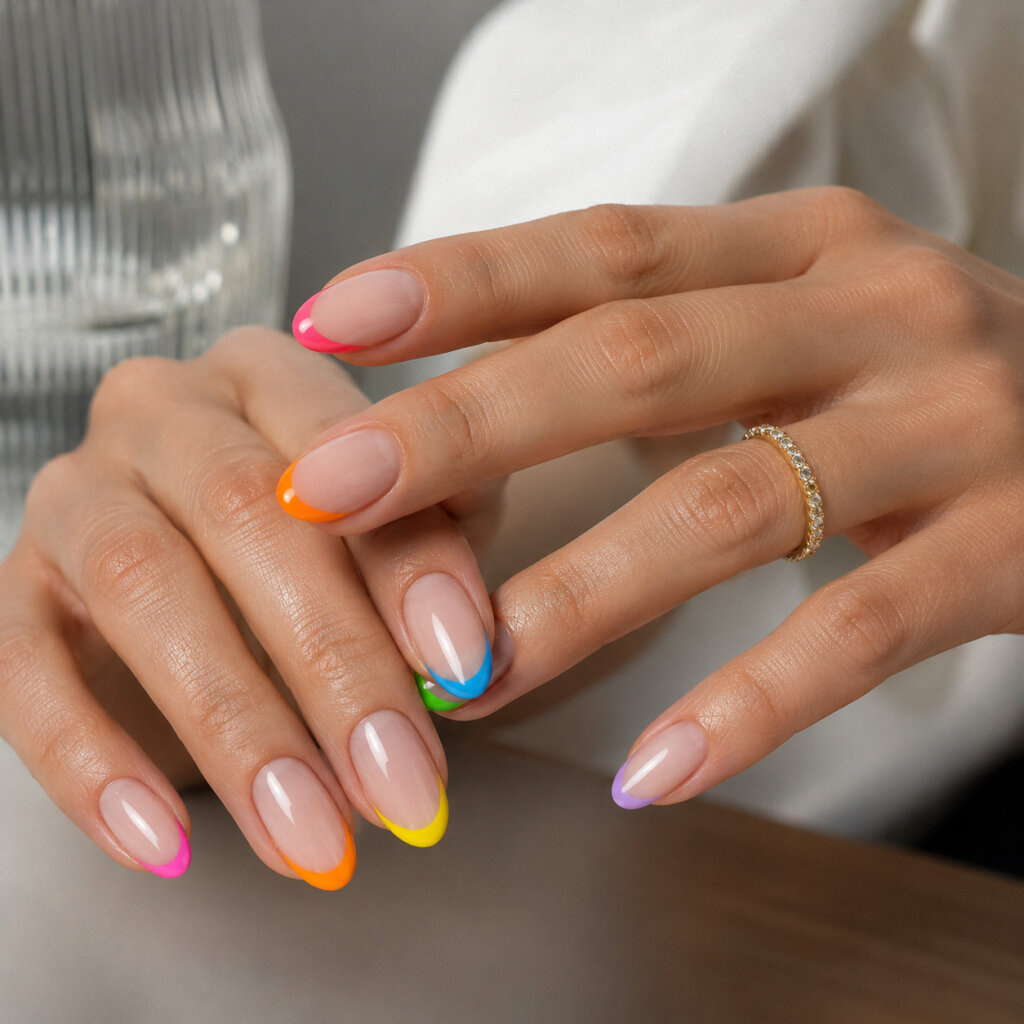 Colorful French Manicure