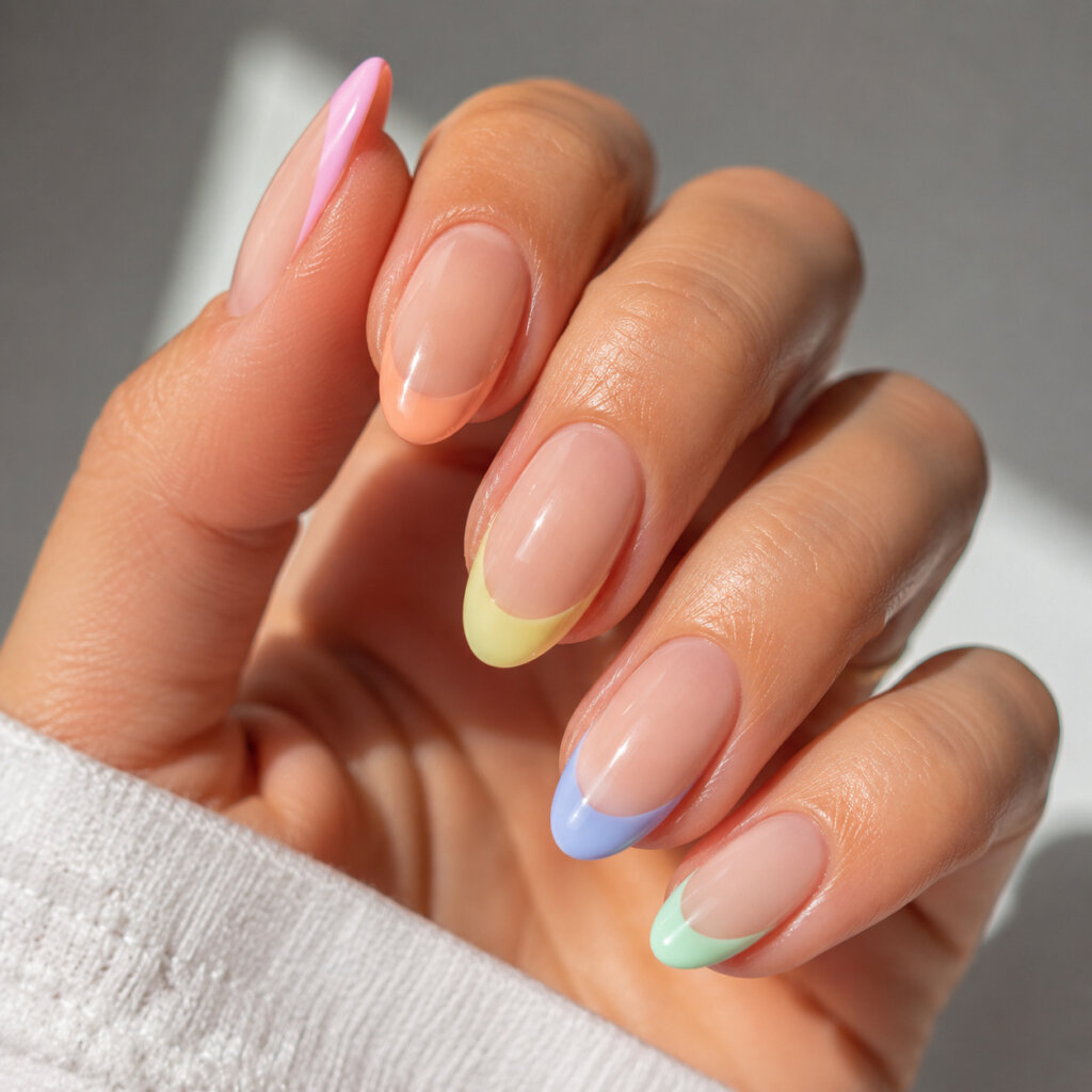 Colorful French Tip Nails