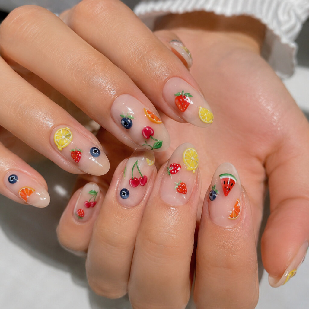 Colorful Fruit Nail Art