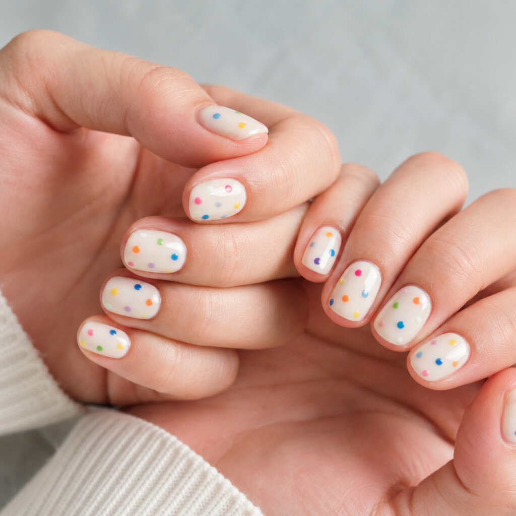 Colorful Polka Dot Nails