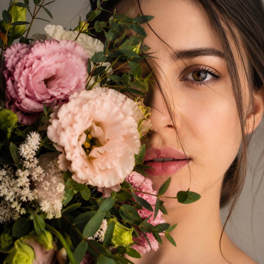 Cover Part of Your Face With Flowers