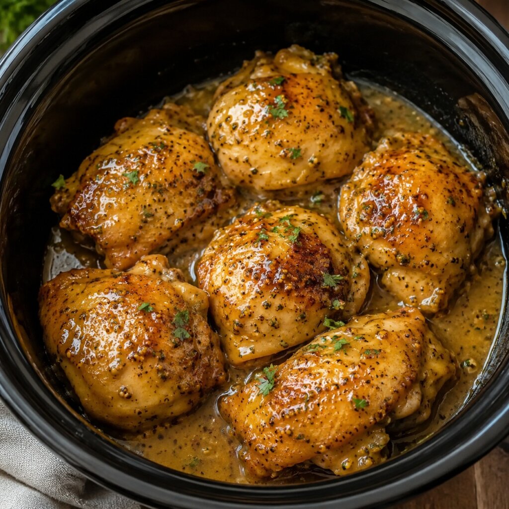 Crockpot Honey Mustard Chicken Thighs