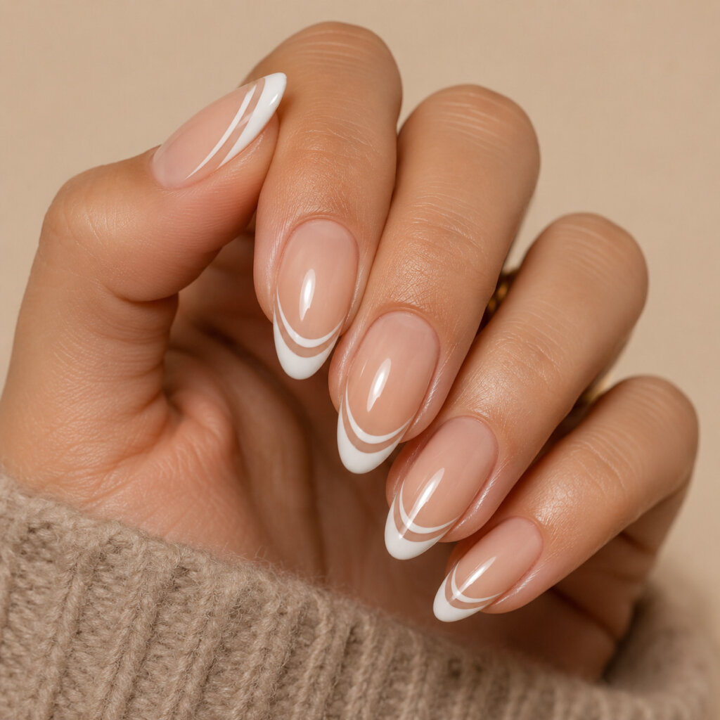 Double French Tip Nails