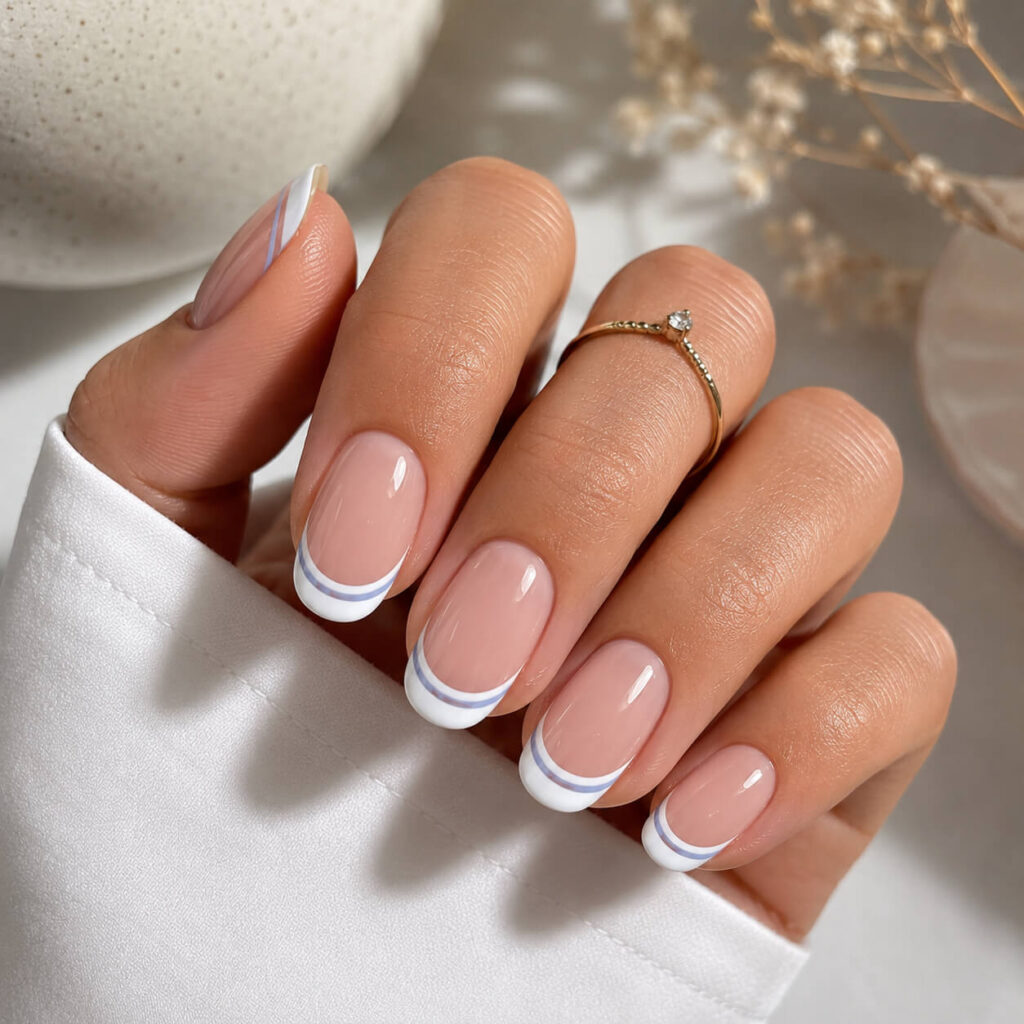 Double French Tip Nails