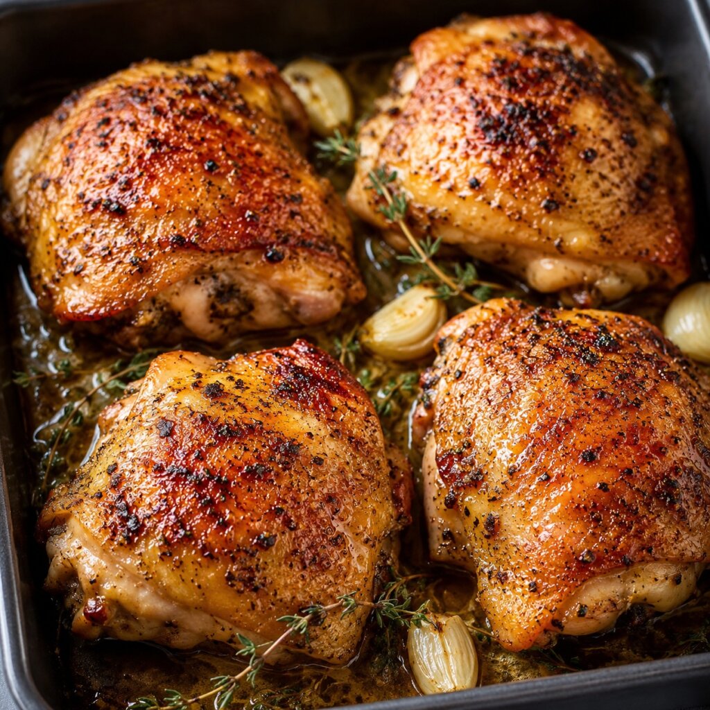 Easy Oven Baked Chicken Thighs