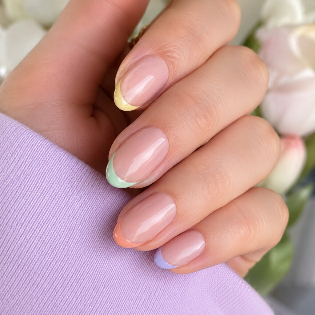 Pastel French Tip Nails