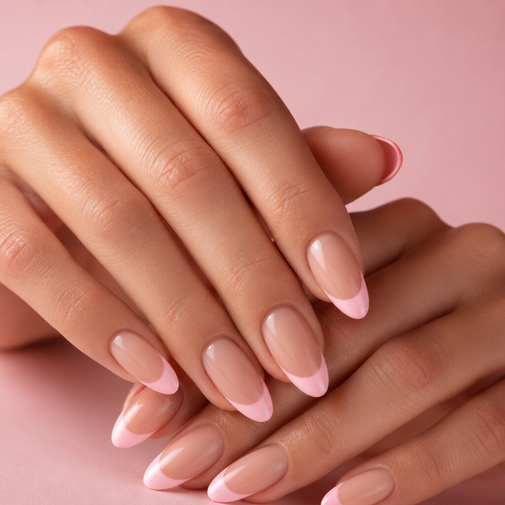 Pink French Tip Nails