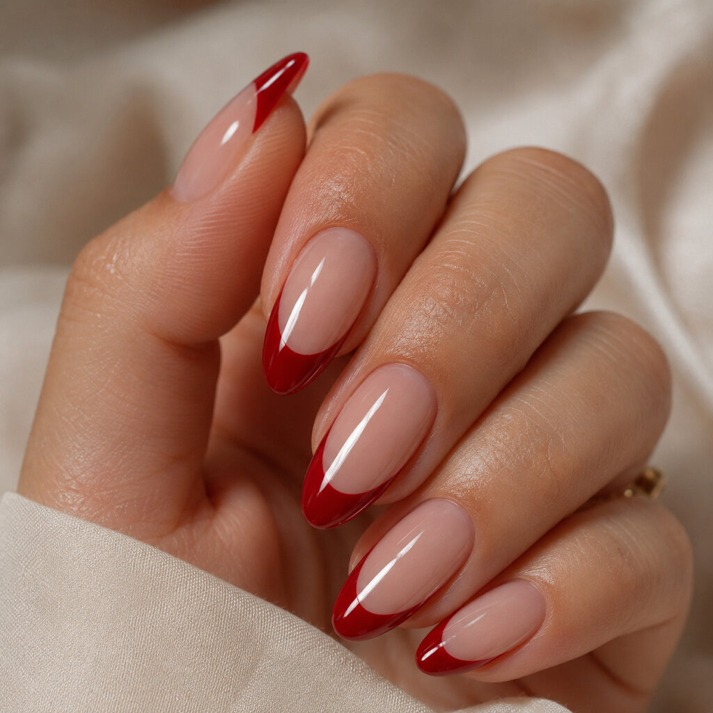 Red French Tip Nails