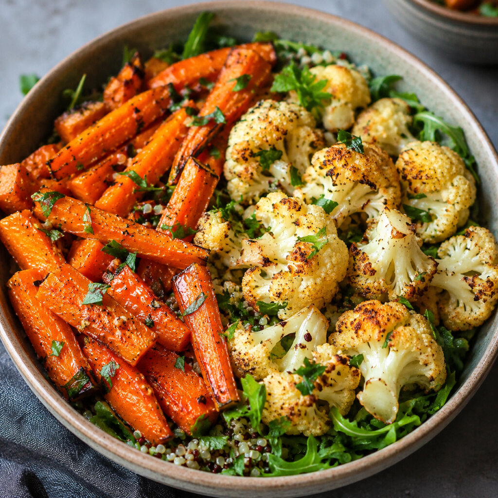 Roasted Carrot and Cauliflower Bowl