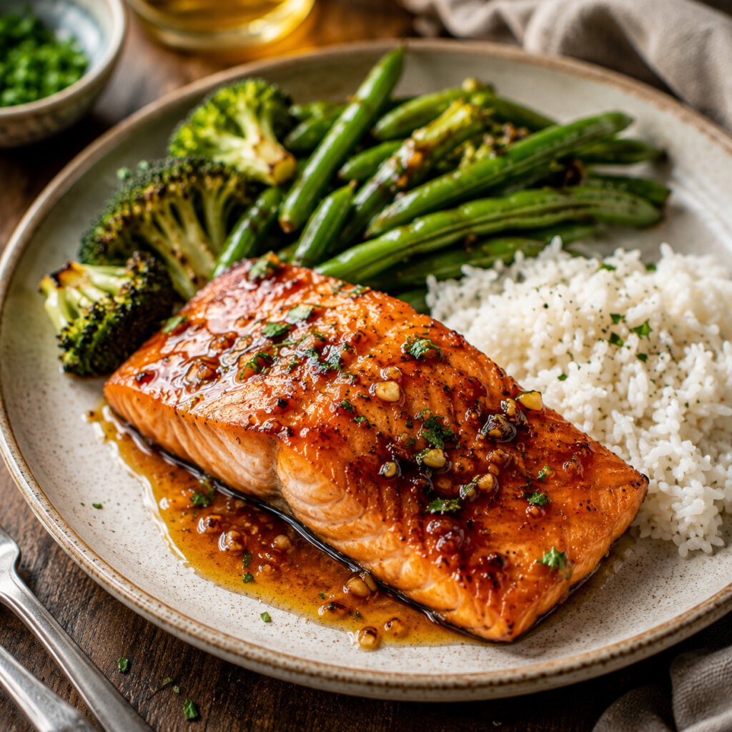 Serve With Honey Garlic Salmon