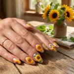 Sunflower nails art