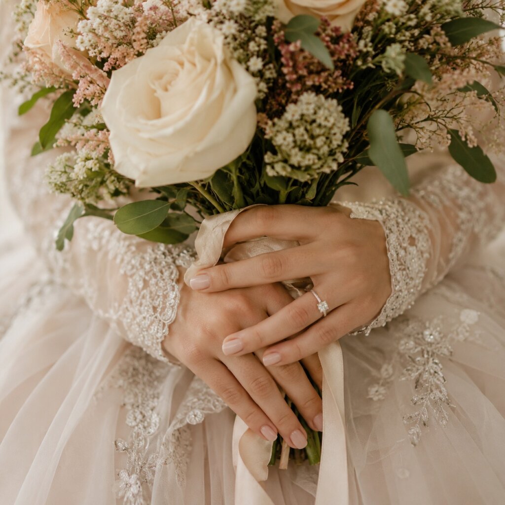 Take Close-Up Shots of Hands Holding Flowers