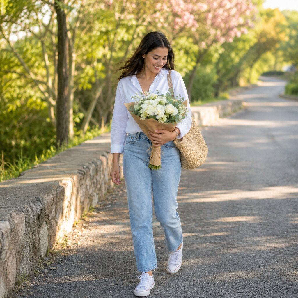 Take a Walking Shot With a Bouquet