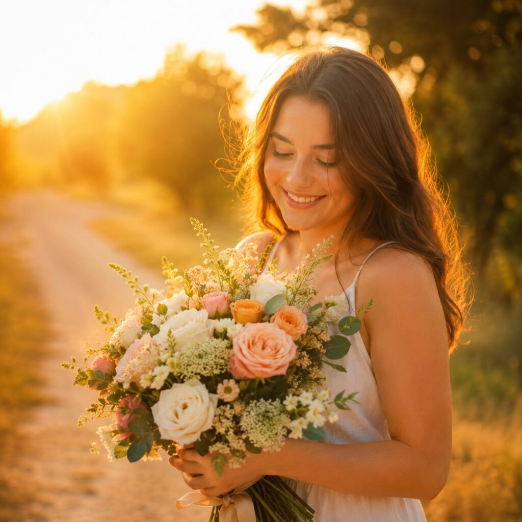 Try a Bouquet Photoshoot in Golden Hour