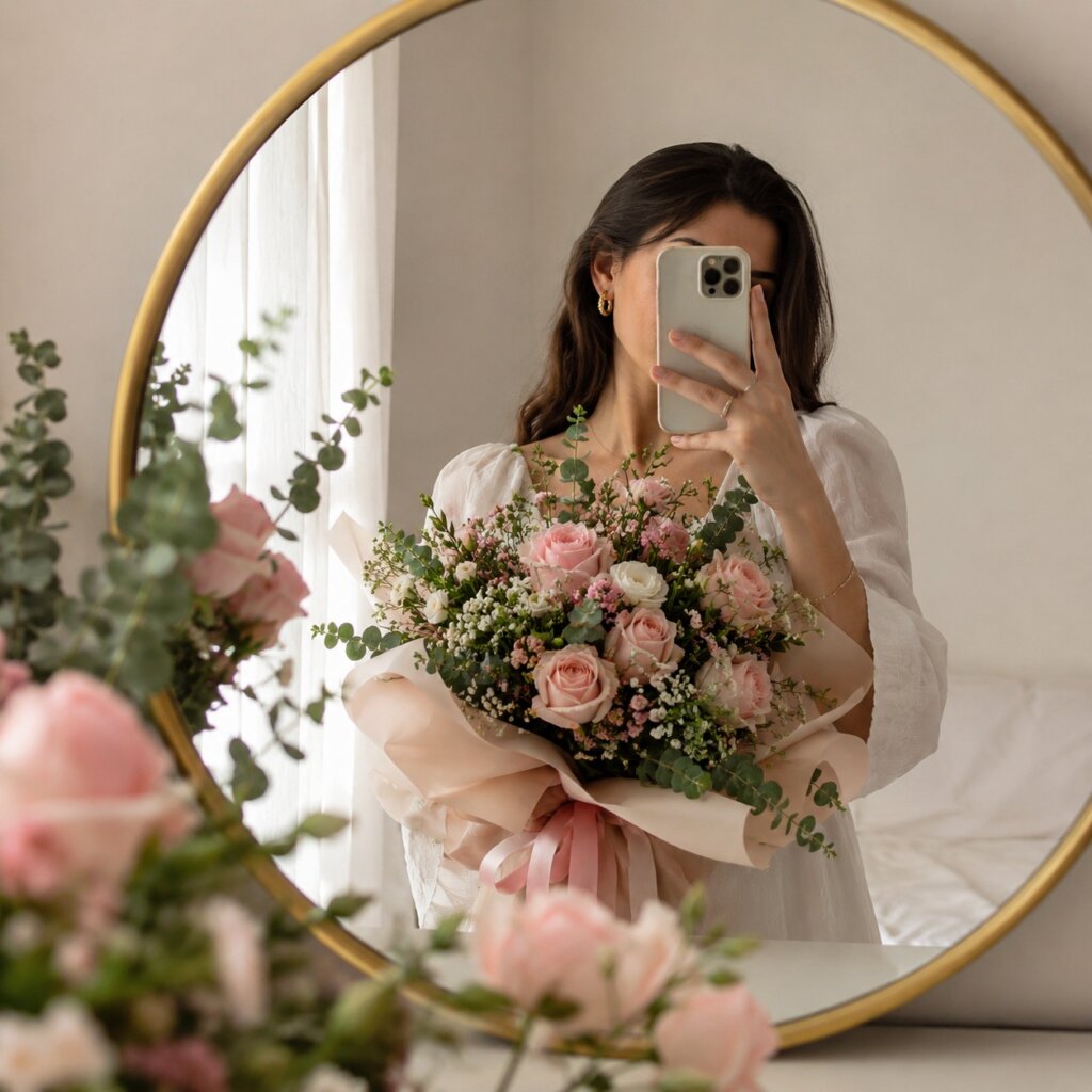 Use a Mirror for Bouquet Photography