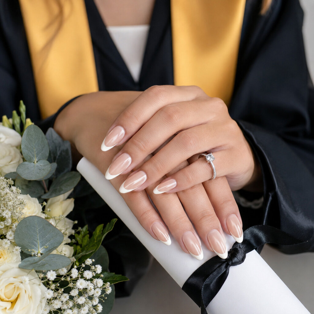 Almond Graduation Nails