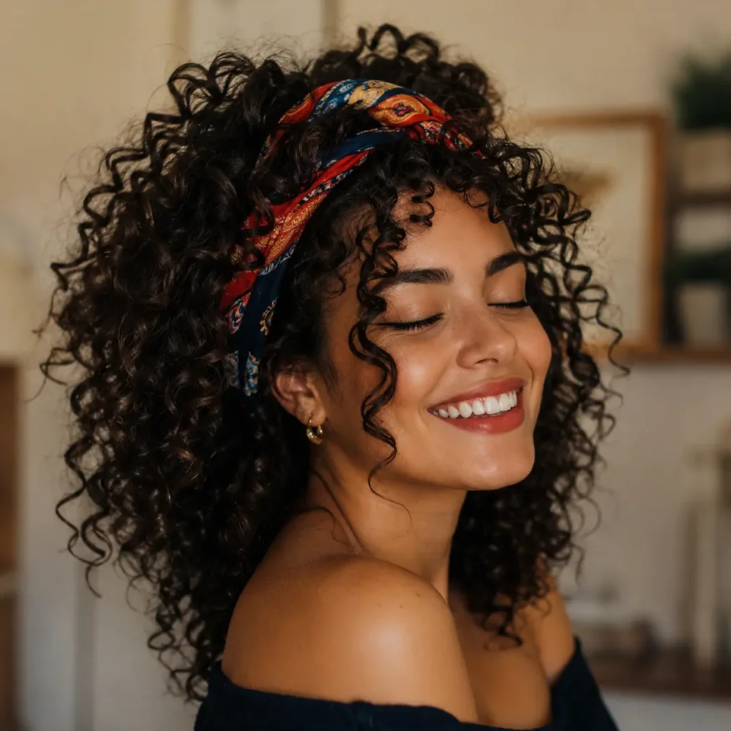Bandana With Curly Hair