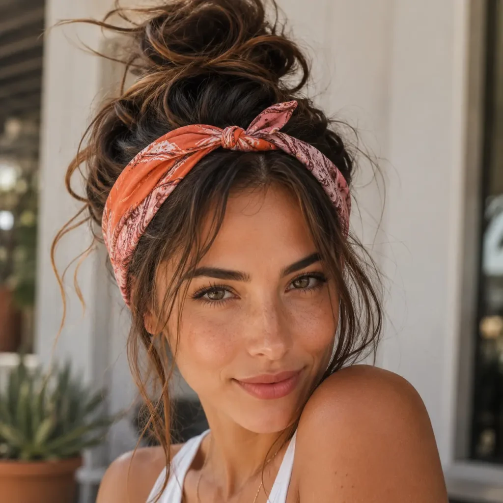 Bandana With Messy Bun