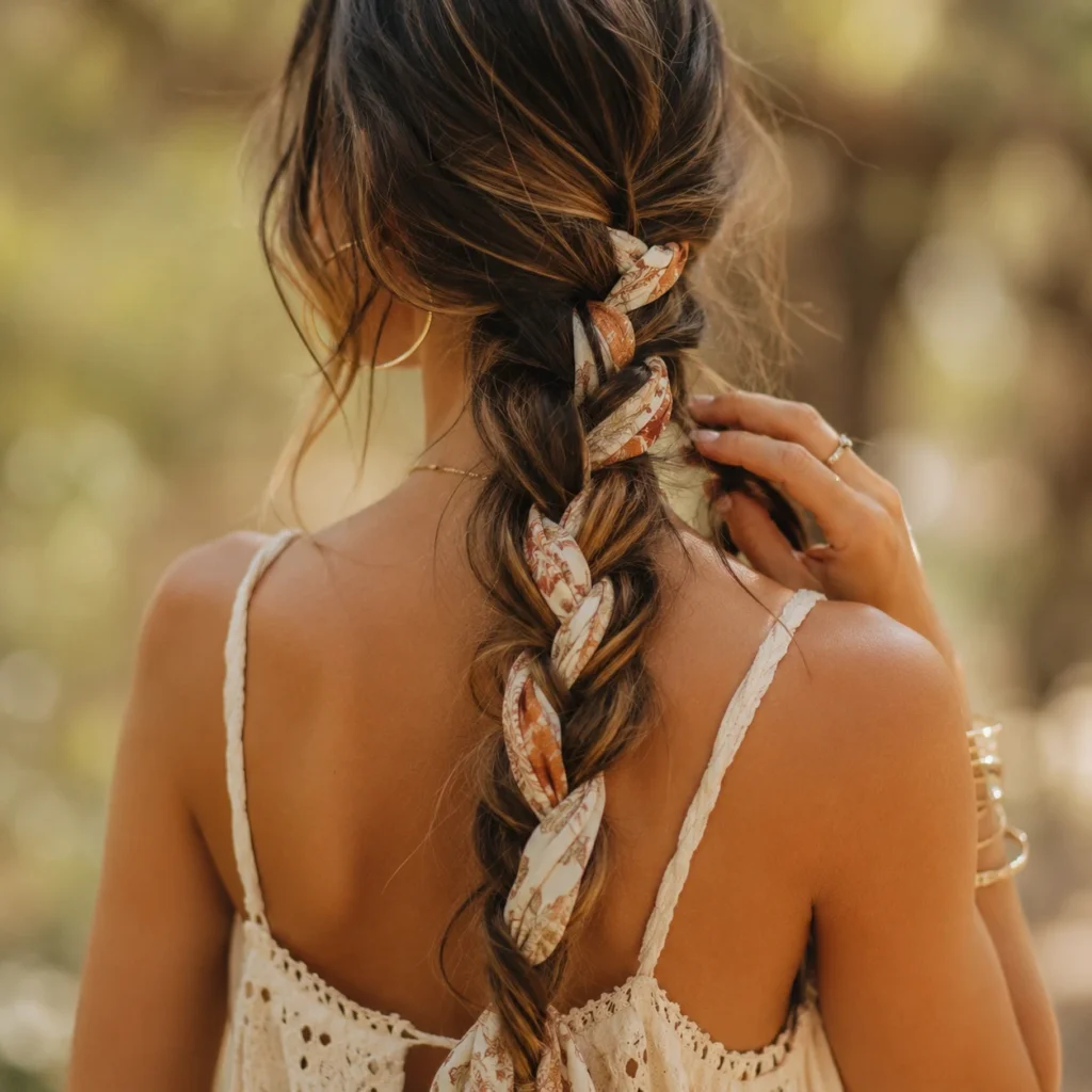 Bandana Wrapped Around a Braid