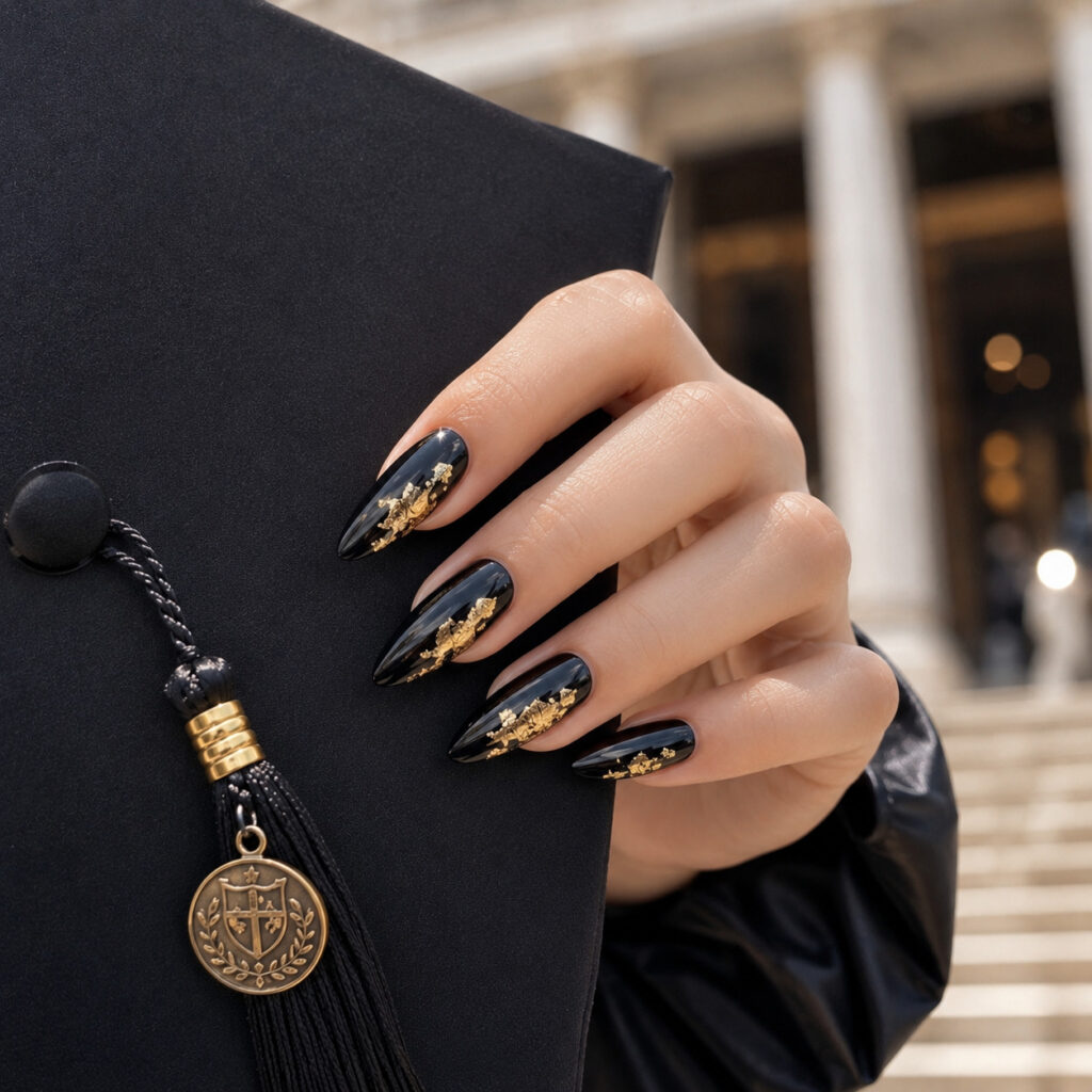Black Graduation Nails