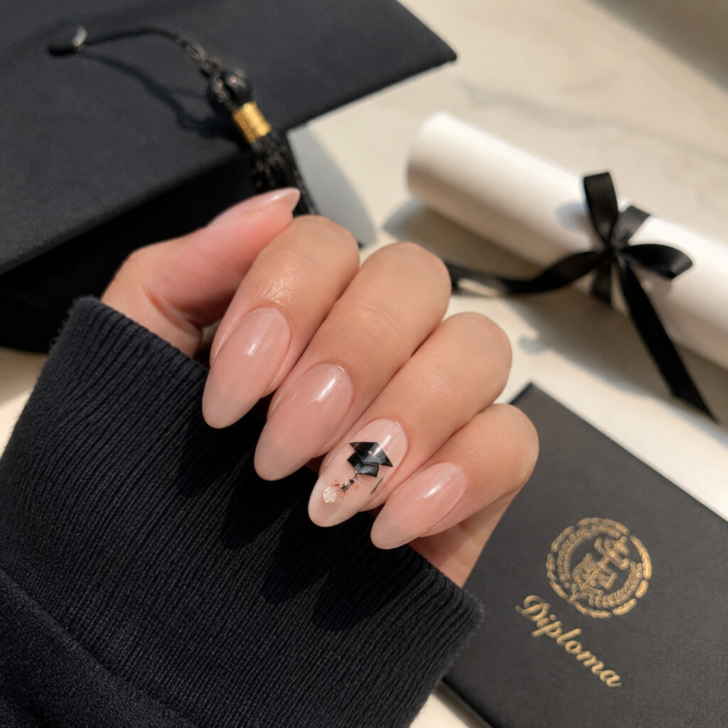 Cap and Gown Nail Art