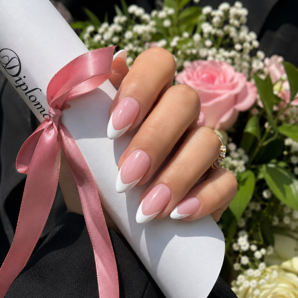 Classic French Tip Graduation Nails