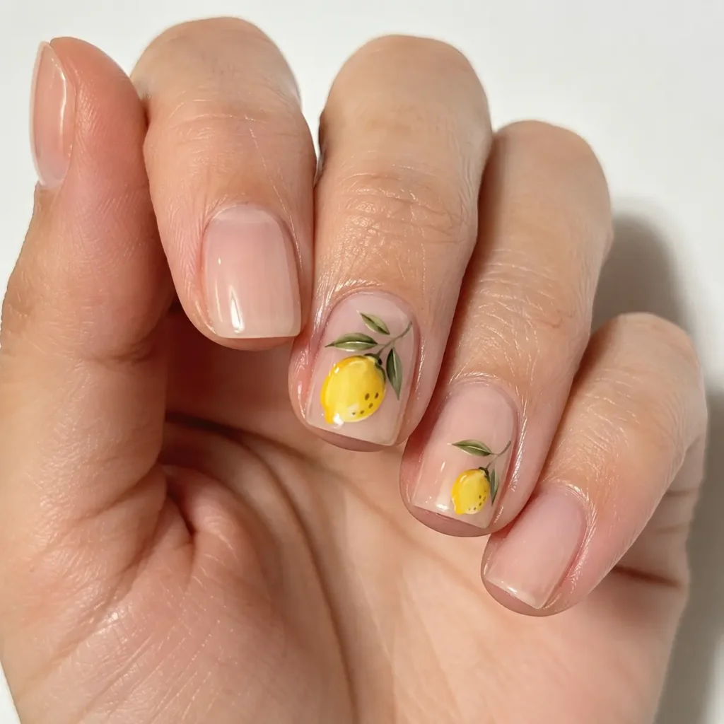 Classic Lemon Nail Art
