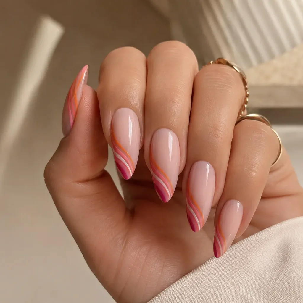 Elegant Lesbian Pride Nail Set