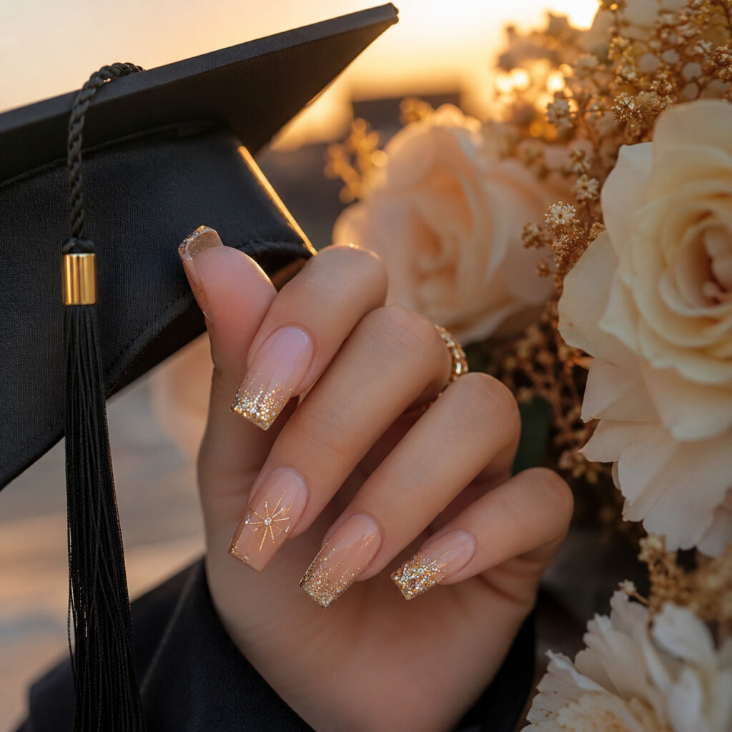 Glitter Graduation Nails