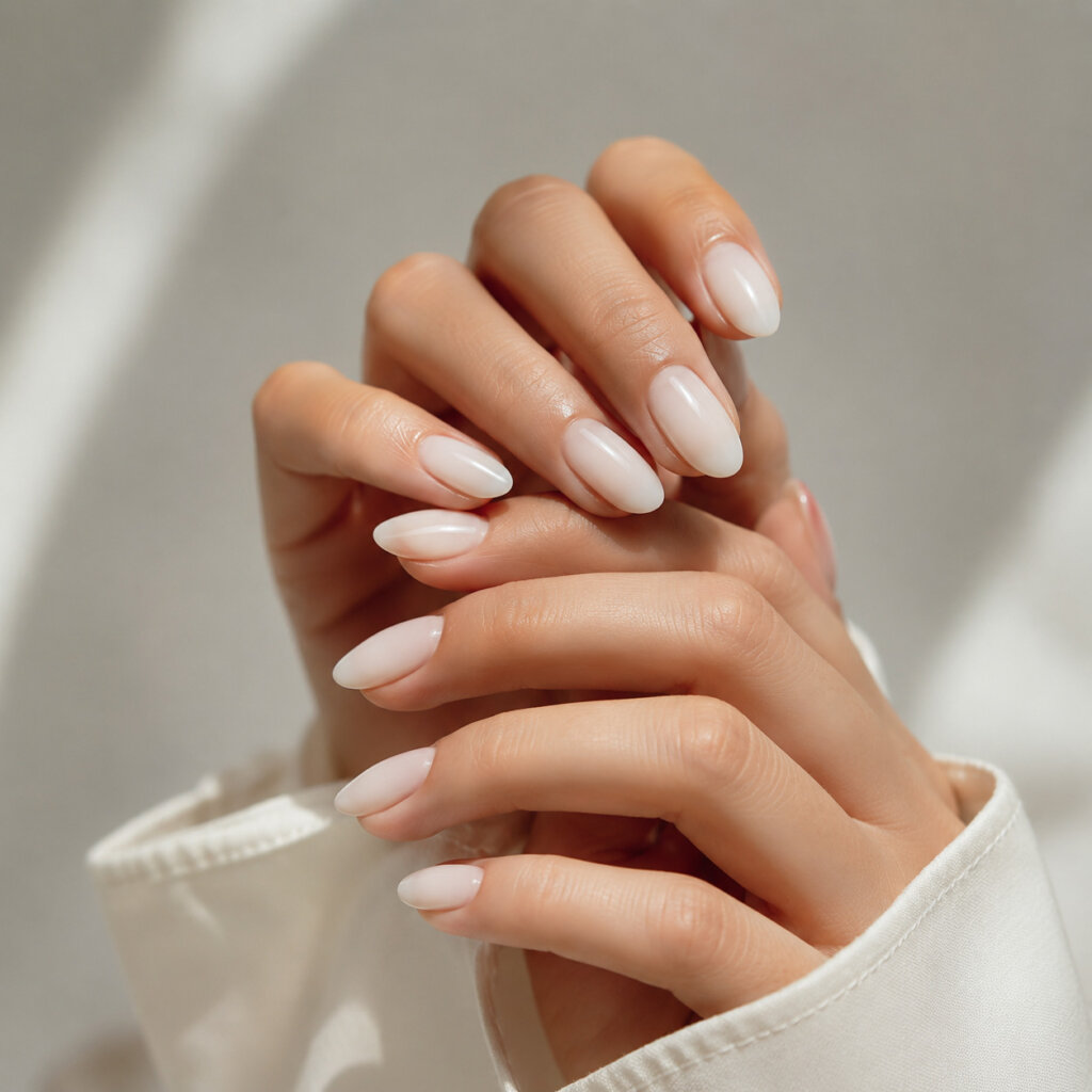 Milky White Nails