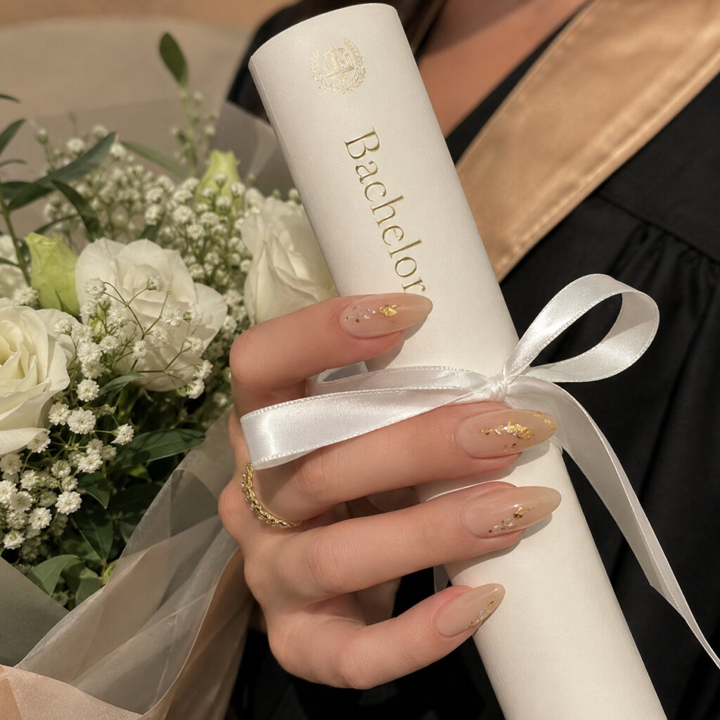 Nude Graduation Nails