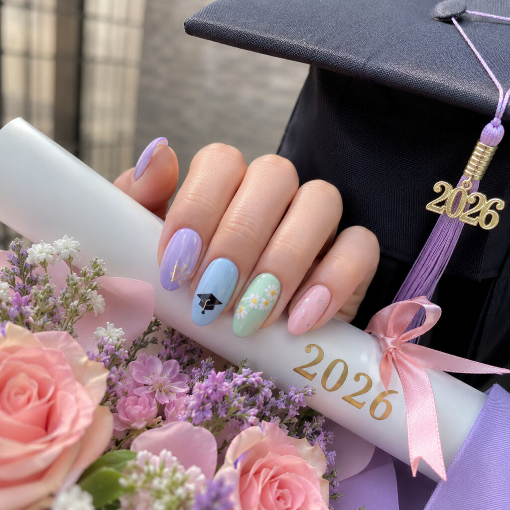 Pastel Graduation Nails