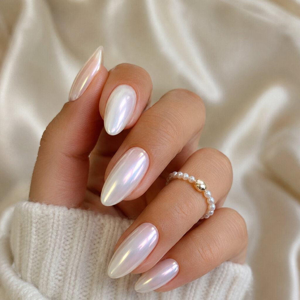Pearl Chrome Nails