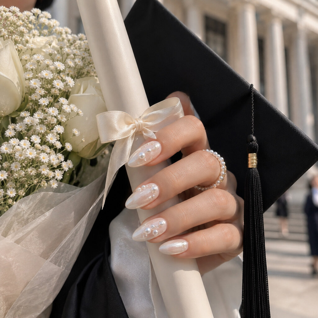 Pearl Graduation Nails