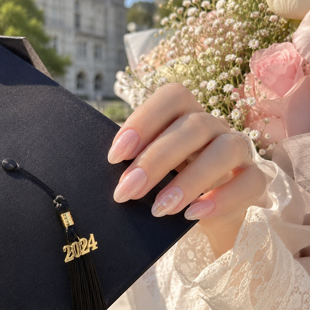 Pink Graduation Nails