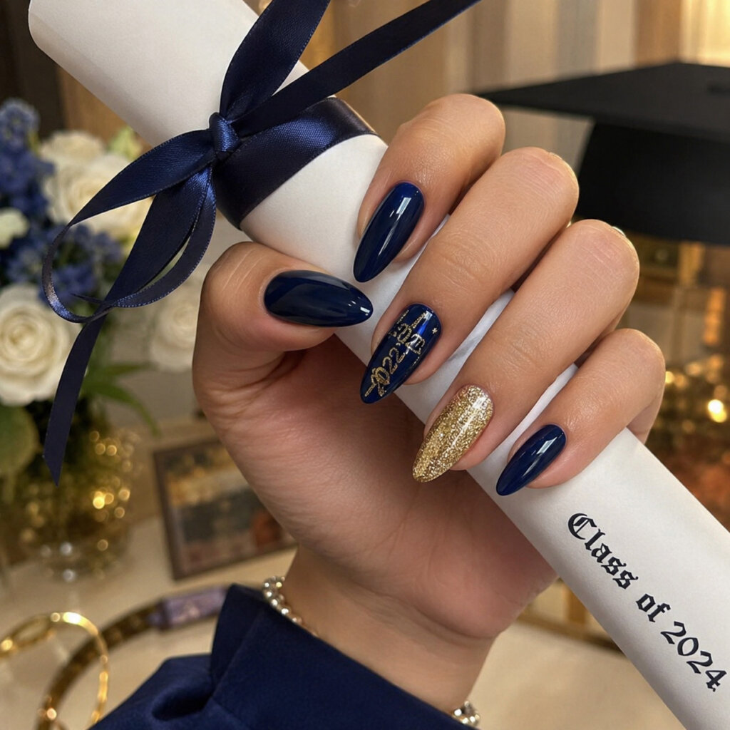 School Color Graduation Nails