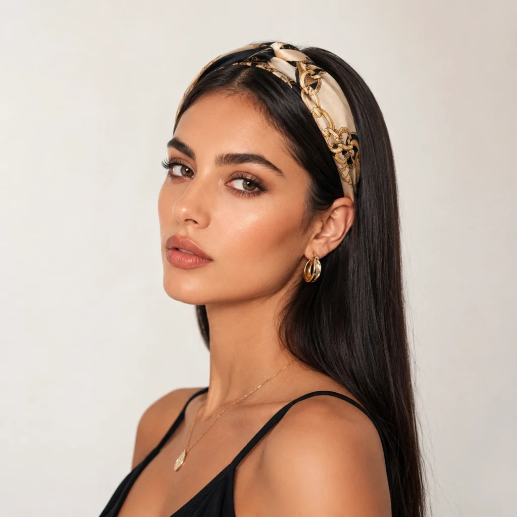 Sleek Hair With Bandana Scarf
