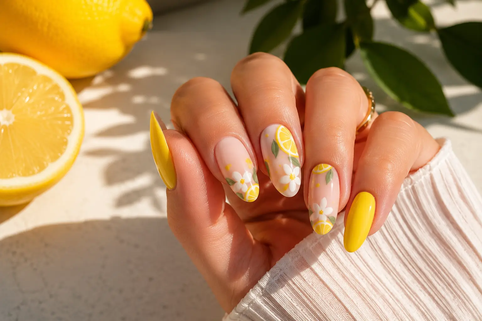 Summer Lemon Nails