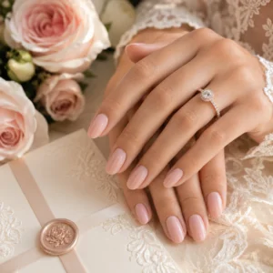 Blush Pink Wedding Nails