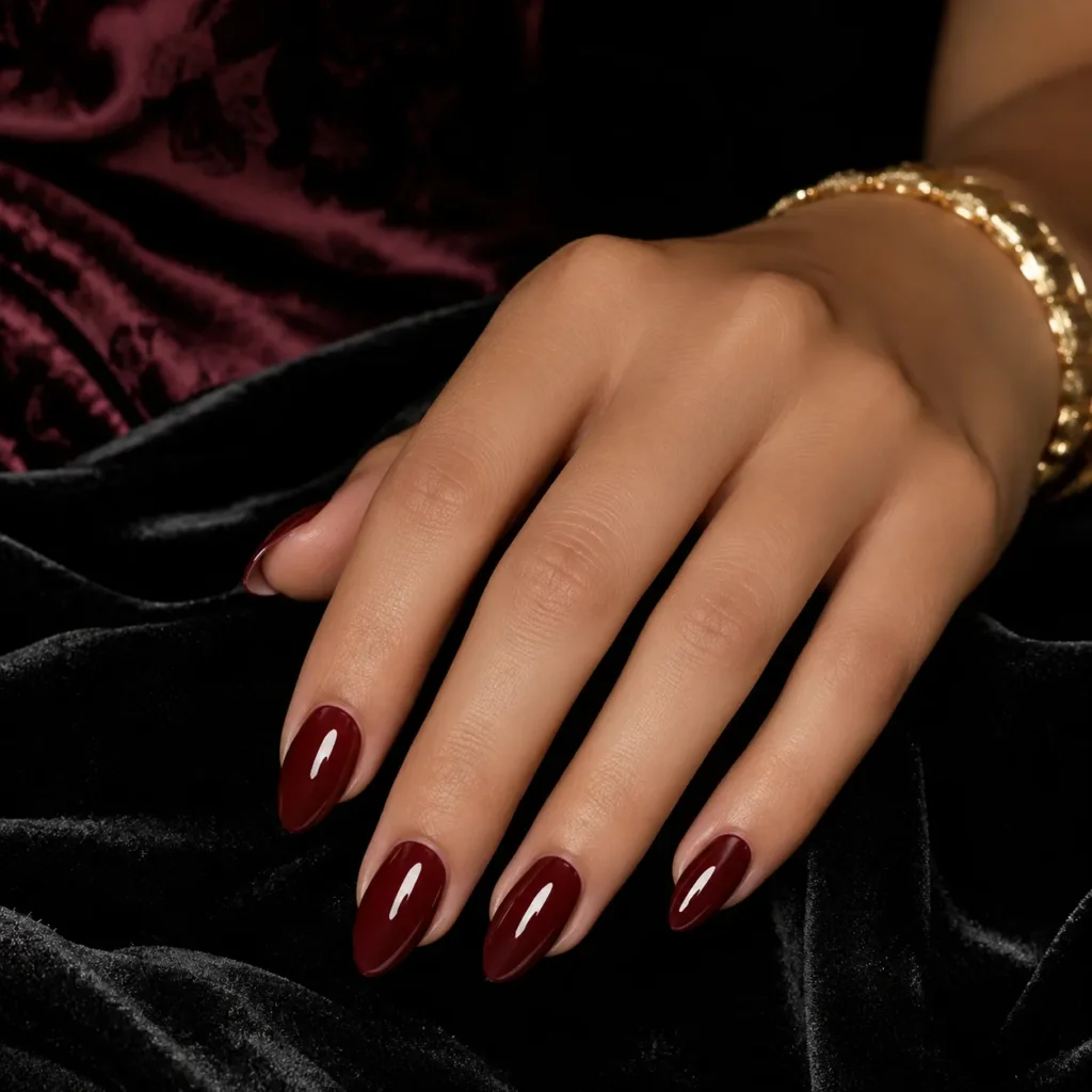 Burgundy Prom Nails