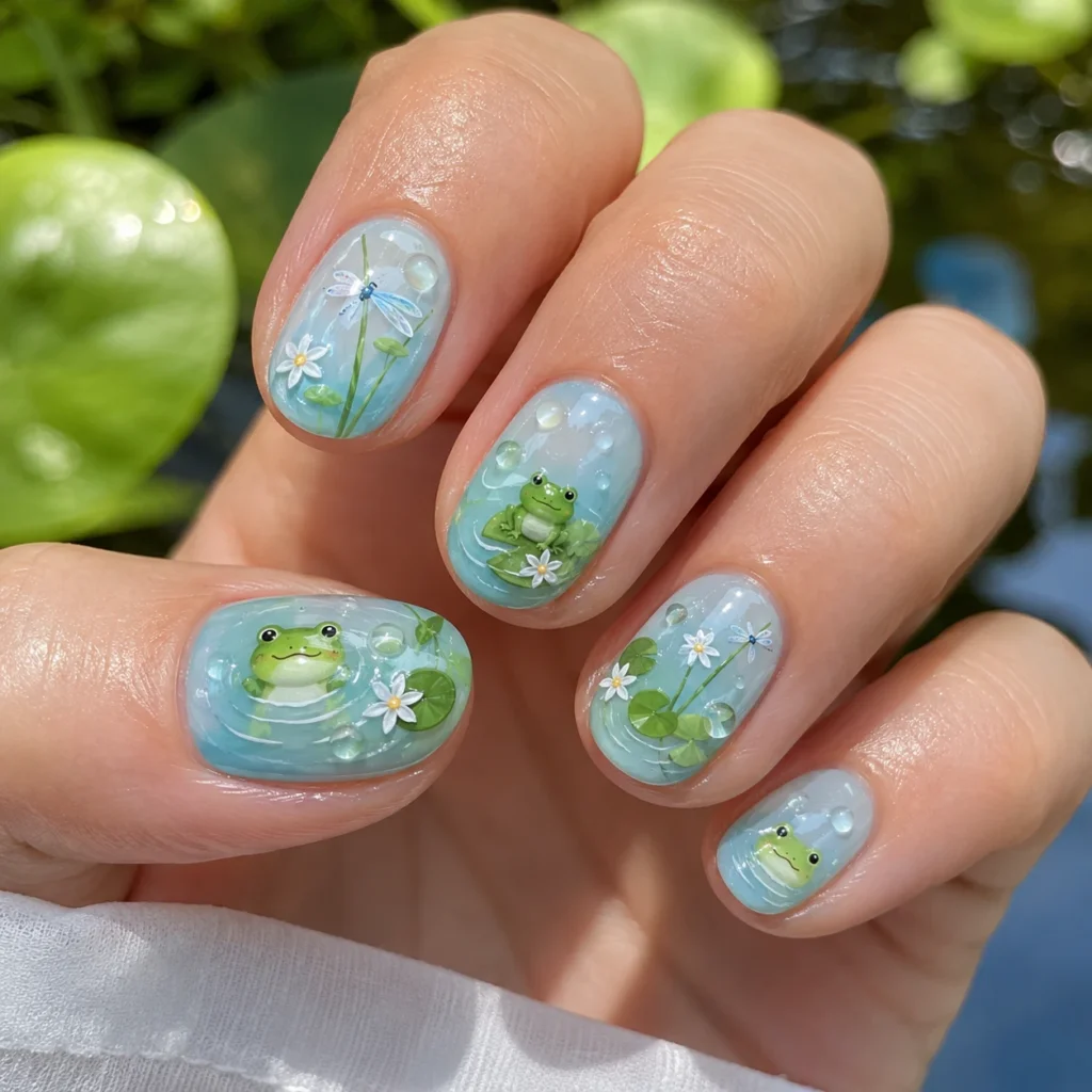 Frog and Lily-Pad Nails