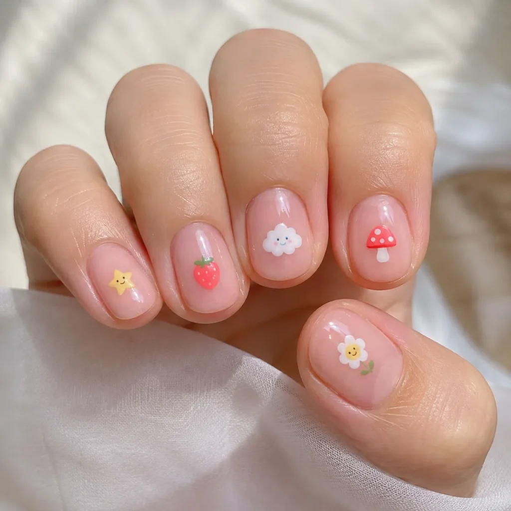 Minimalist Whimsy Nails for Short Nails