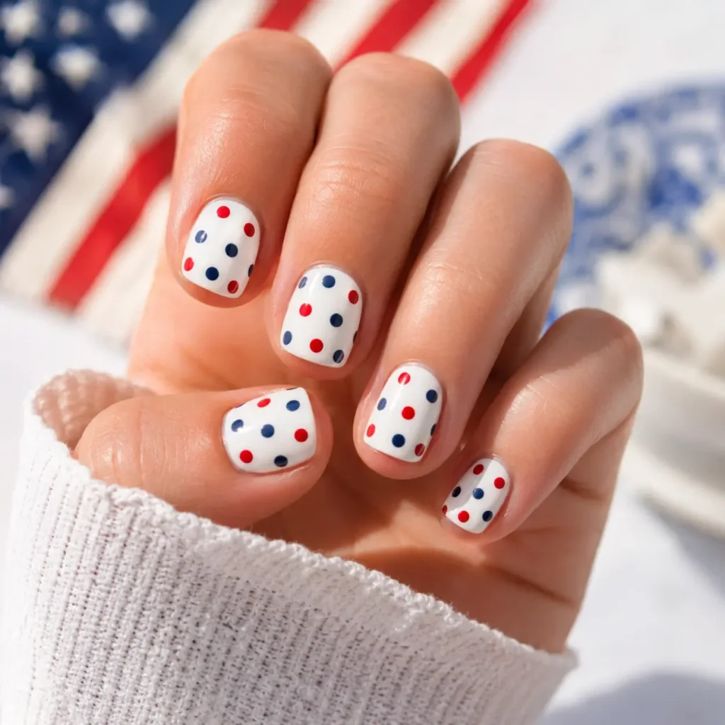 Patriotic Dot Nails