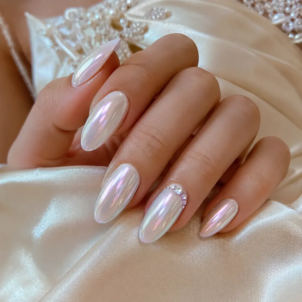 Pearl Chrome Nails